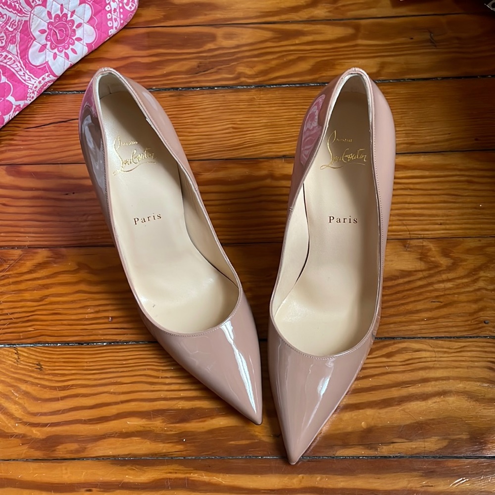 Nude Christian Louboutin heels SO Katie 120 Patent with box - Never Worn